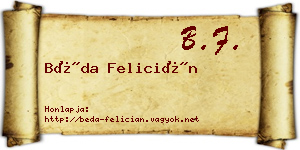 Béda Felicián névjegykártya